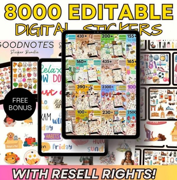 15000+ Planners, Journals, Trackers, & More! PLUS Free Digital Stickers (18000) - Reselling Allowed - Image 4